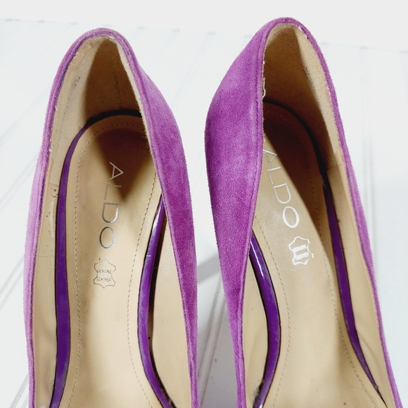 ALDO  Suede Leather Pink Platform Heel Pumps H110 - Picture 11 of 13